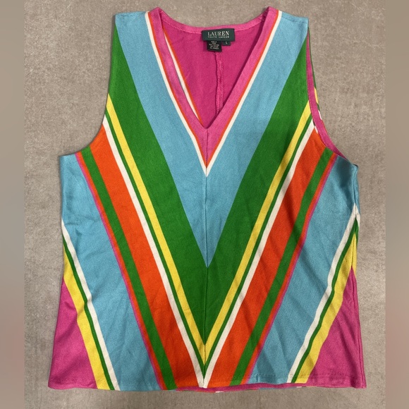 Ralph Lauren Sleeveless Multicolored Top L - Picture 4 of 11